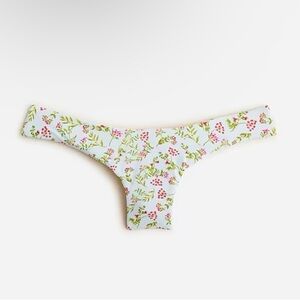 NWT J. Crew Curved Waist Cheeky Bikini Bottom Cloud Meadow Floral Pastel Blue M